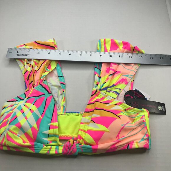 No Bo Junior's Wide Strap Off Shoulder Swim Top Multicolor Tropical Sm 3-5 New - Picture 9 of 14